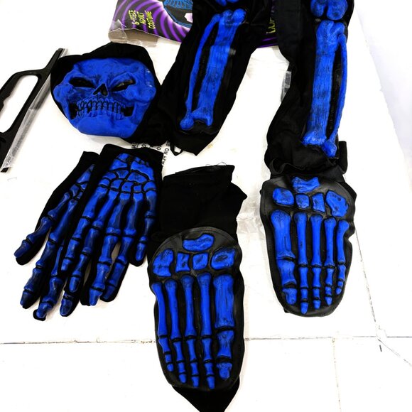 Rare Skeleton Purple 3 D Skele-Bones Costume Fun World VTG Adult NWT NOS Y2K - Picture 8 of 14